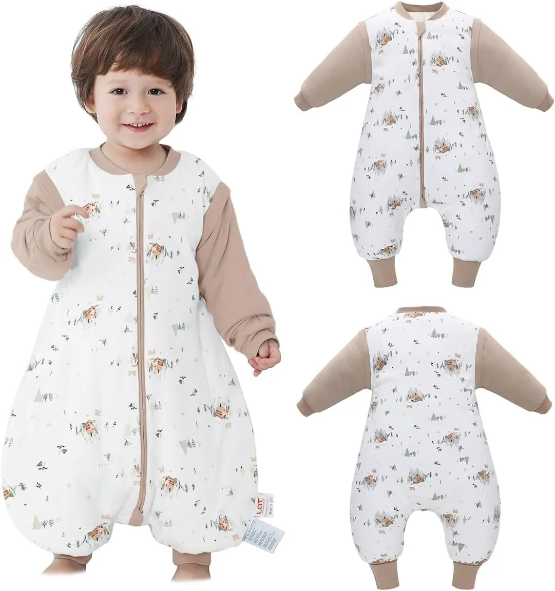 Baby Sleeping Bag Baby Sleep Sack Split Leg with Removable Sleeves, Baby Cotton Sleeping Bag, Winter Toddler Sleeping Bag