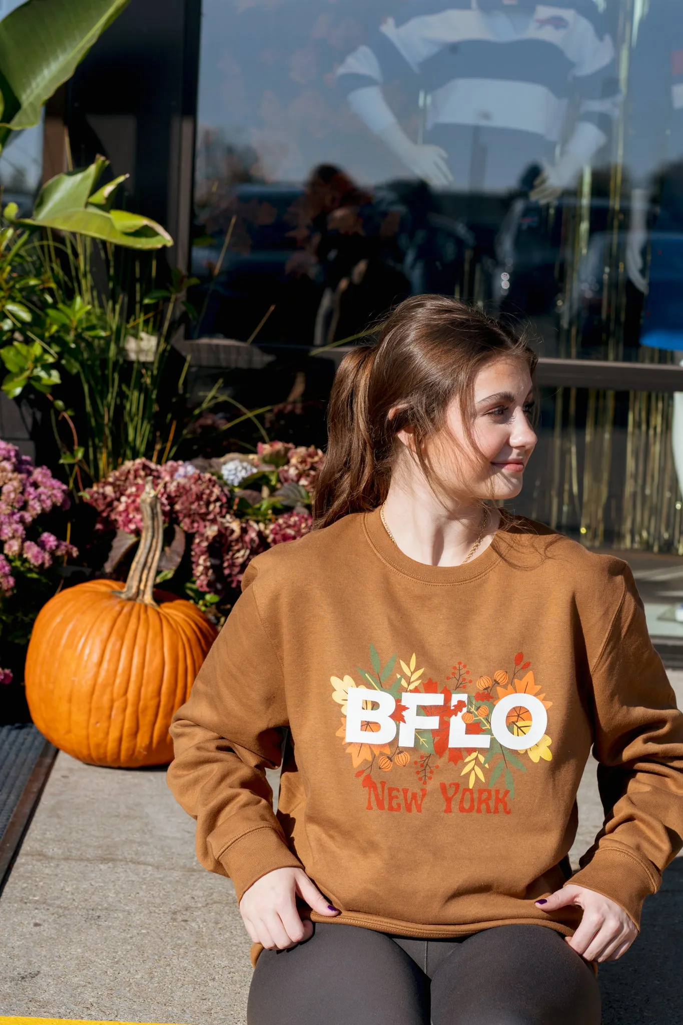BFLO New York Fall Duck Brown Crewneck