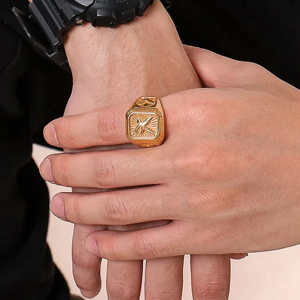 Classy Men Gold Eagle Ring
