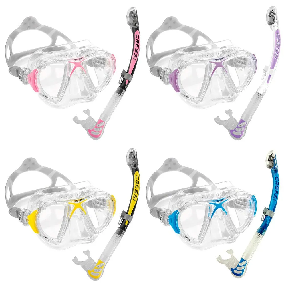 Cressi Nano Mask Alpha Dry Adult Size Snorkel Packages