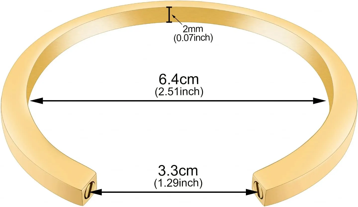 Dletay Urn Bracelet Cremation Bracelet for Ashes Memorial Ashes Bracelet Openable Cuff Bangle Bracelet