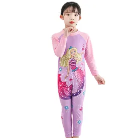 Fancydresswale Barbie Mermaid Full sleeve Swimsuit for kids