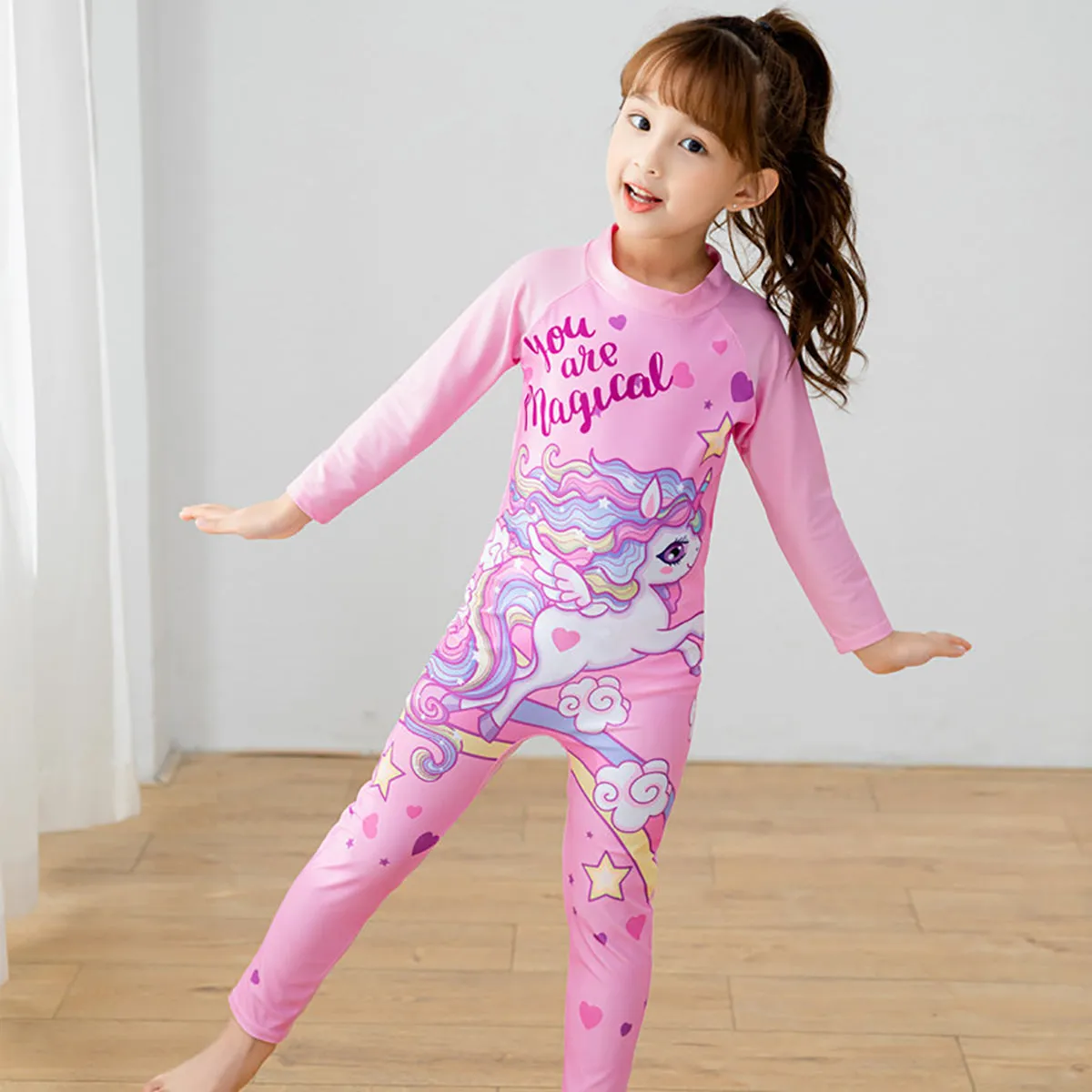 Fancydresswale Unicorn Princess Full sleeve Swimsuit for kids