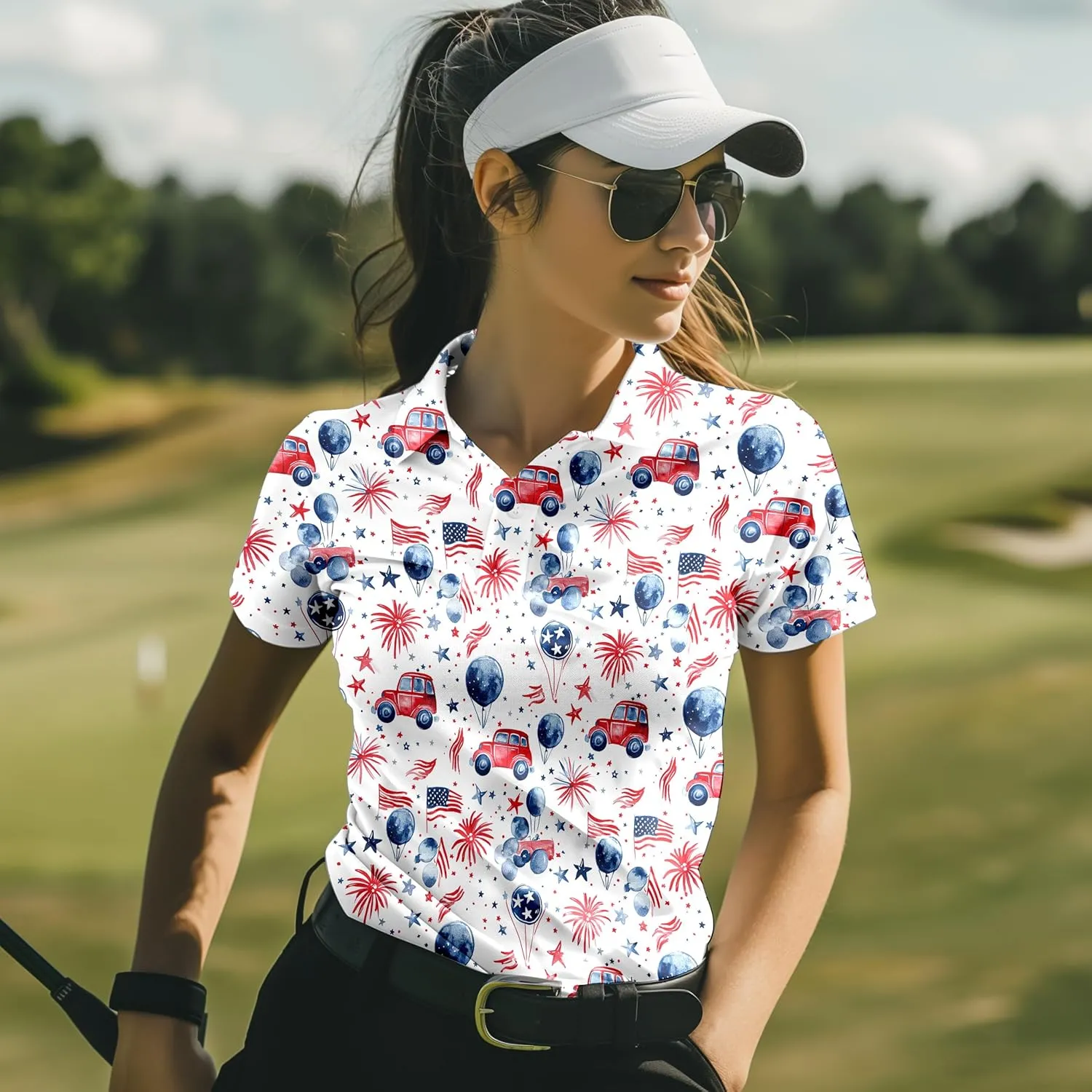 Funny Golf Shirts for Women Short Sleeve Quick Dry Tennis Shirts Athletic Tops for Yoga Tennis