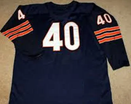 Gale Sayers Vintage Style Chicago Bears Long Sleeve Throwback Football Jersey
