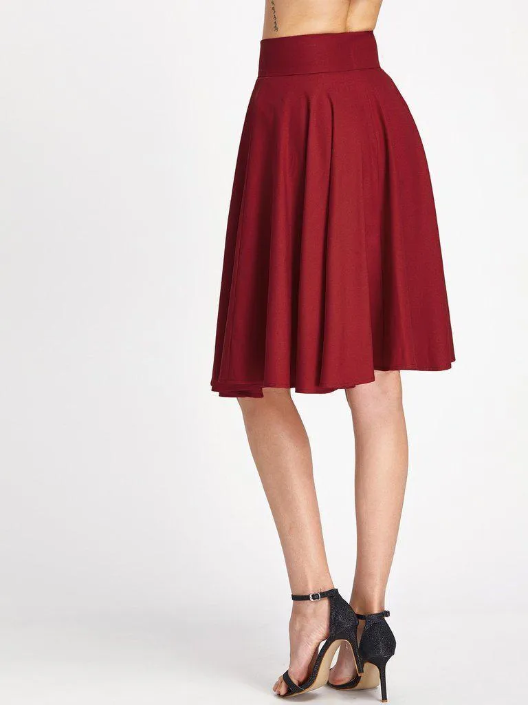 High Rise Wide Waistband Circle Skirt