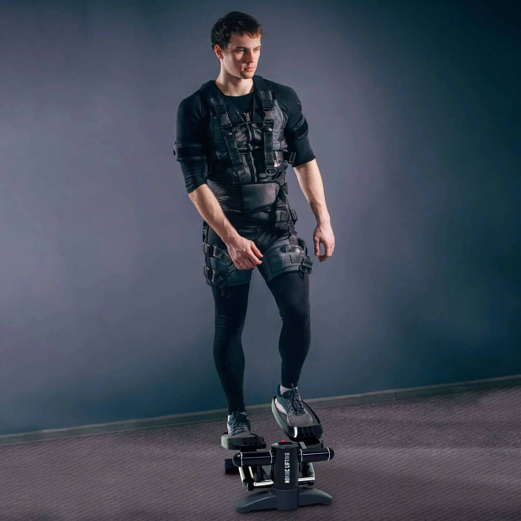 Home Workout Mini Stepper - w/ Resistance Bands Set and Built-in Tracking Monitor