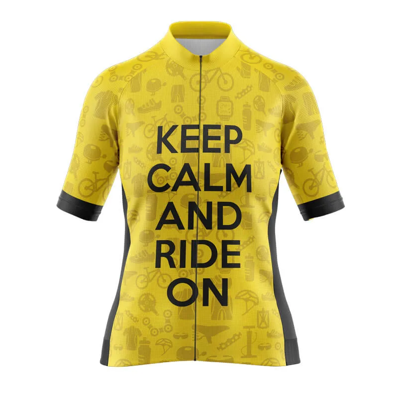 Keep Calm And Ride On Aero Jerseys (Yellow)