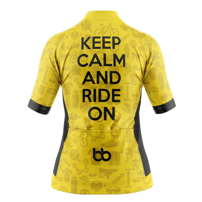 Keep Calm And Ride On Aero Jerseys (Yellow)
