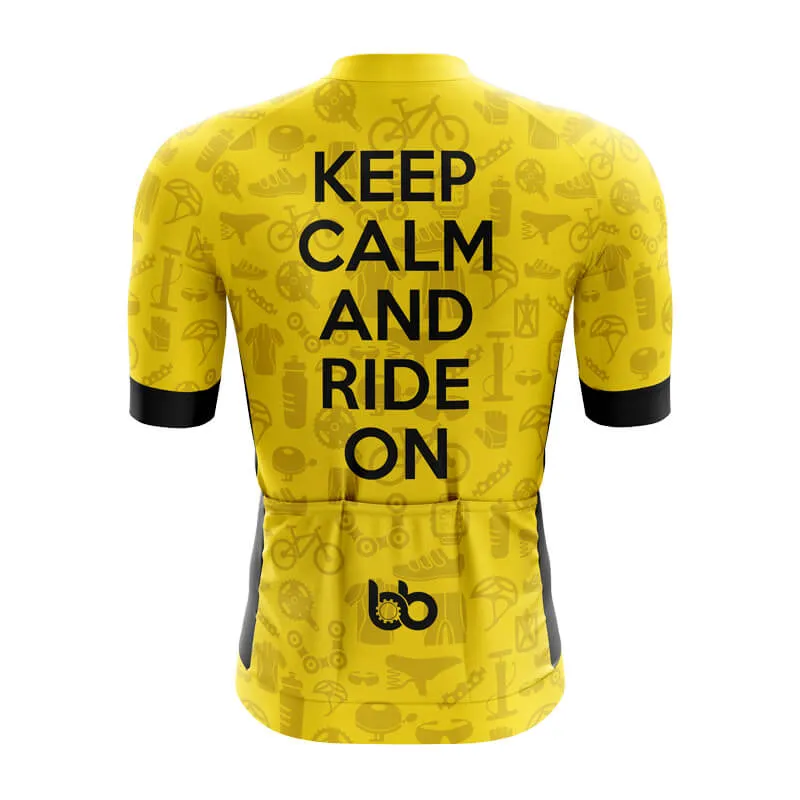 Keep Calm And Ride On Aero Jerseys (Yellow)
