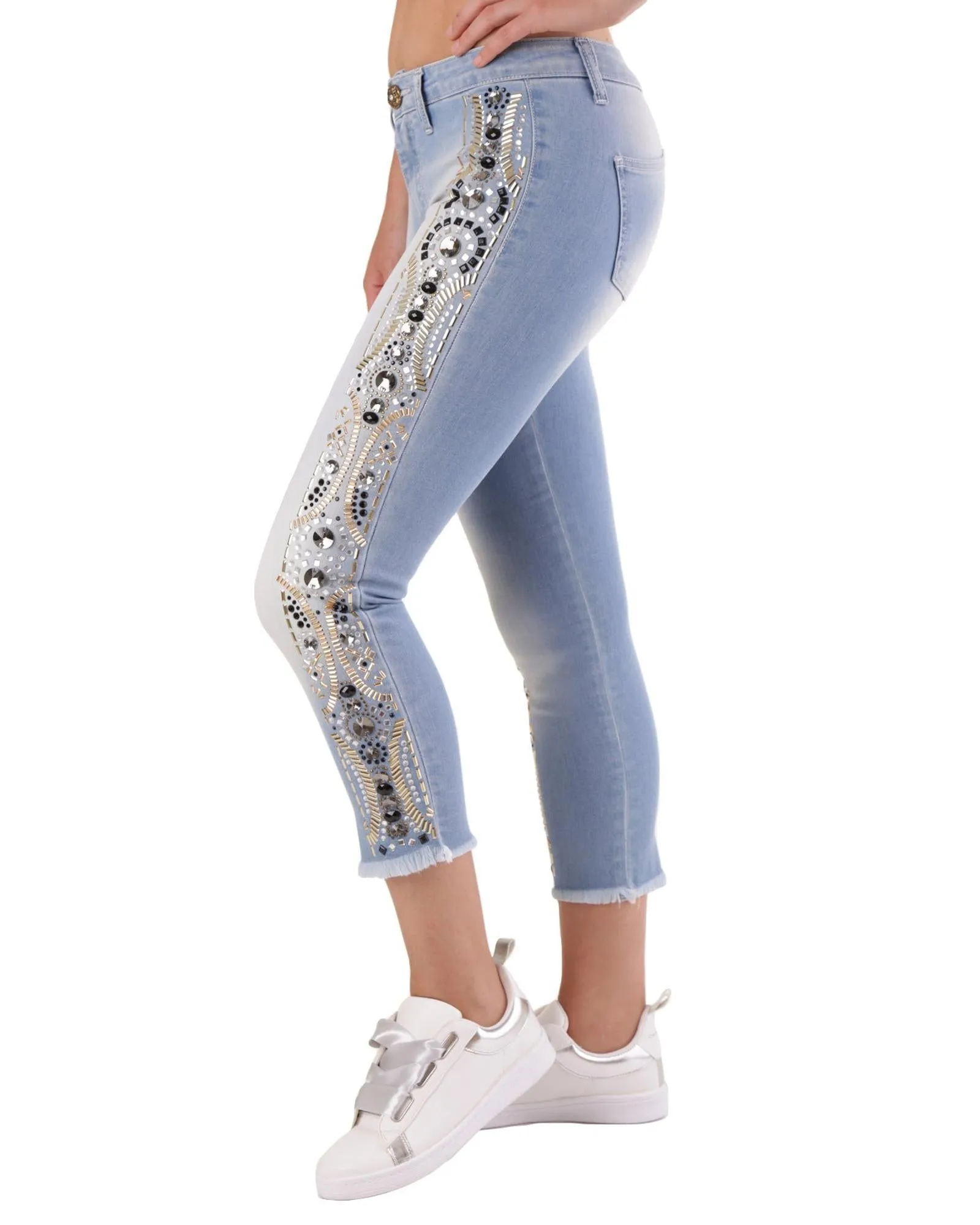 Met Womens Skinny Embellished Jeans