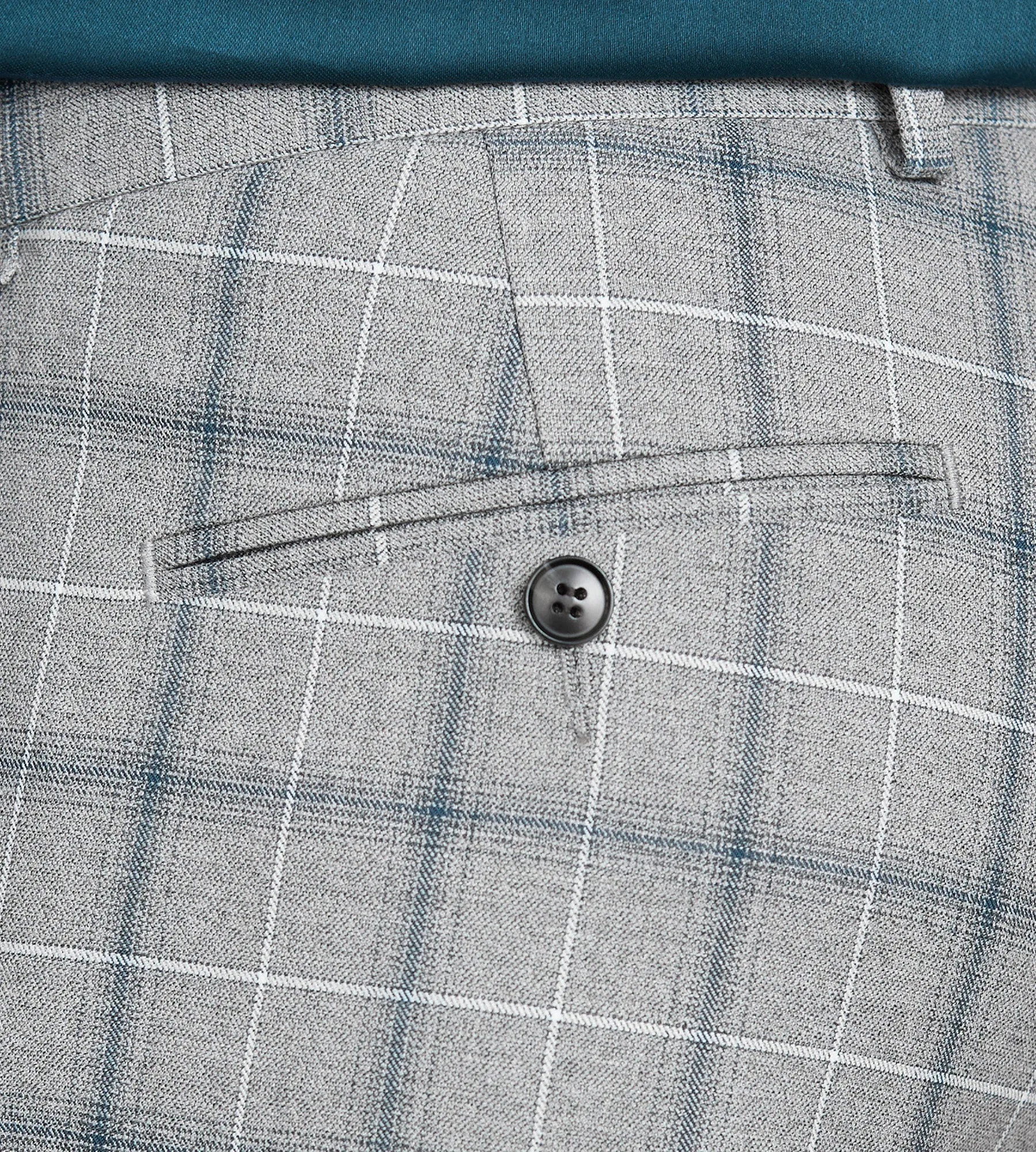 Modern Fit Grey Plaid Suit Pants