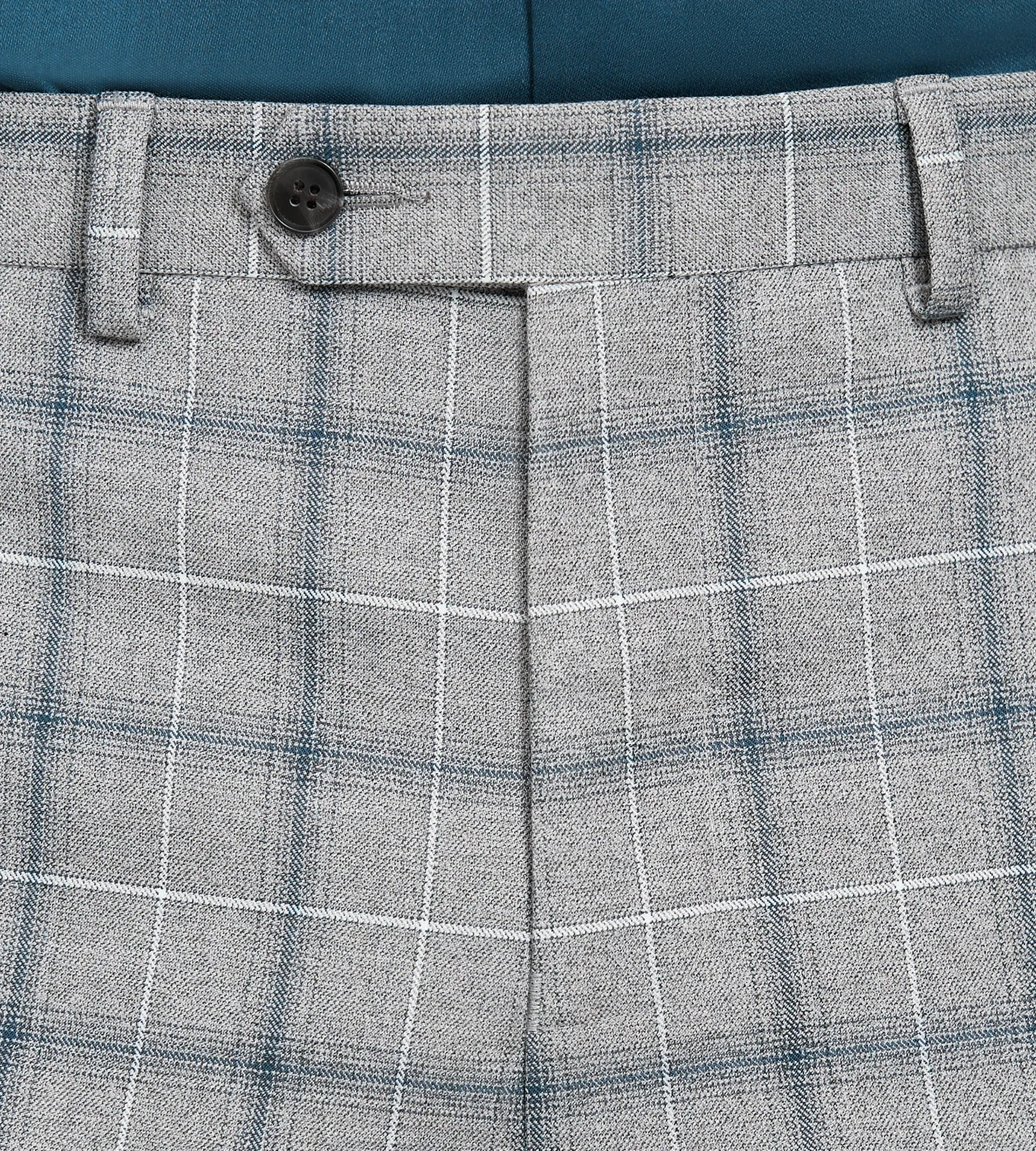 Modern Fit Grey Plaid Suit Pants