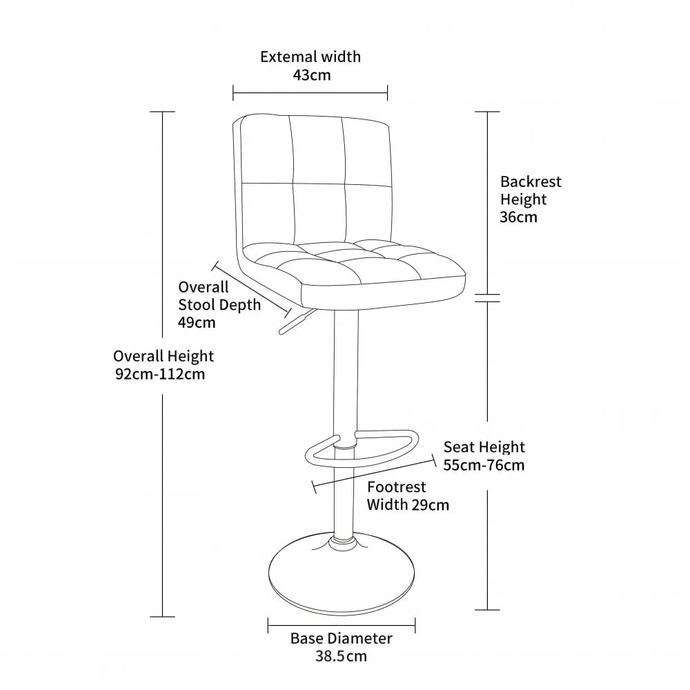 Neo Grey Faux Leather Bar Stool