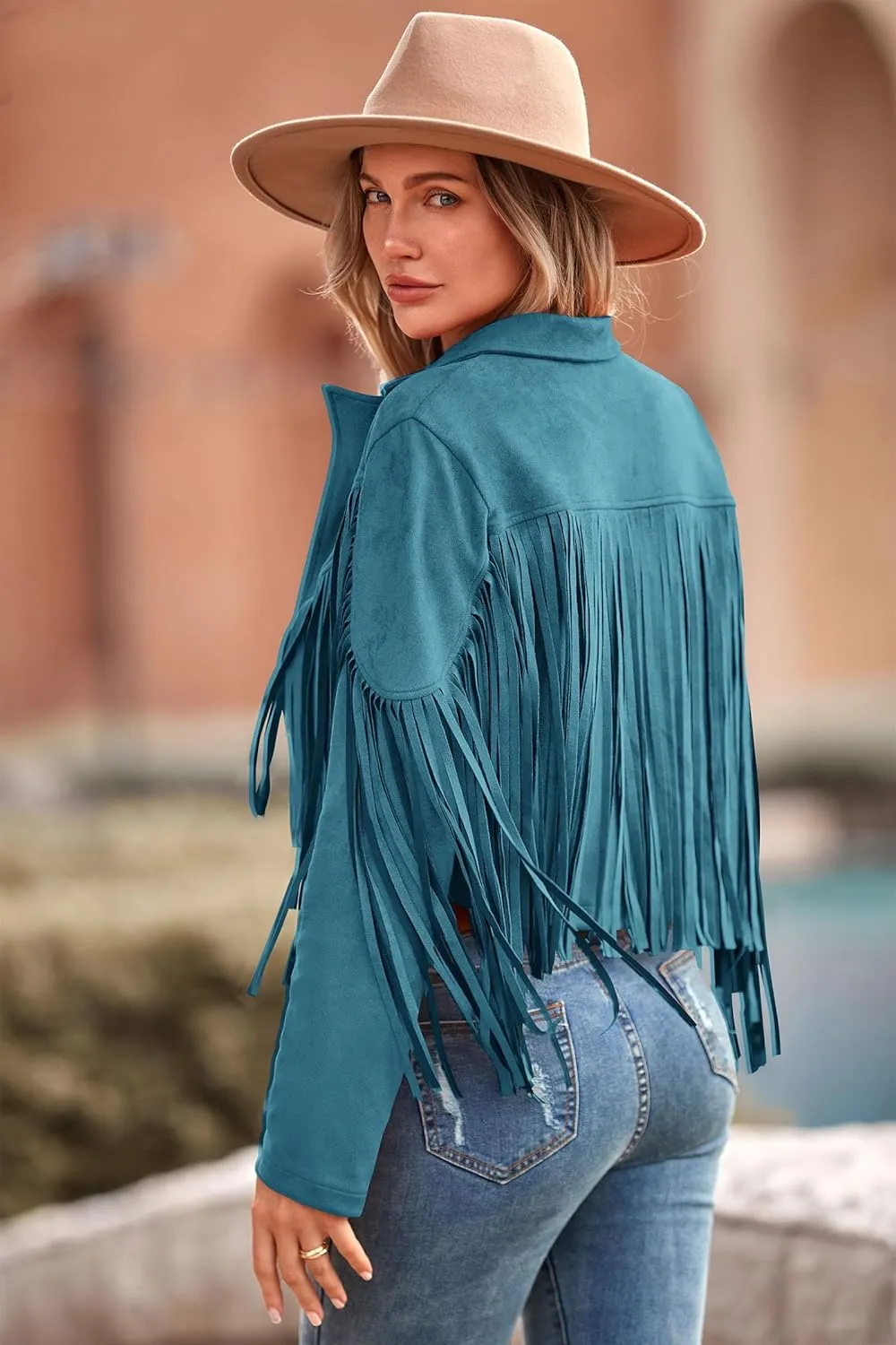 PRETTYGARDEN Women's Faux Suede Leather Jackets Tassel Motorcycle Cropped Coats 2025 Fashion Clothes