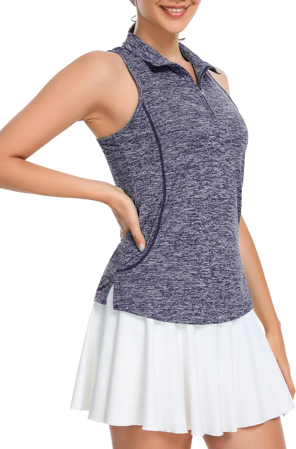 Sleeveless Golf Shirts for Women with Collar - Moisture Wicking Tennis Top Athletic Polo Tank Tops for Golf, Tennis, Workouts