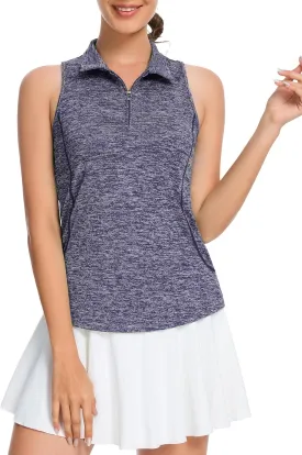 Sleeveless Golf Shirts for Women with Collar - Moisture Wicking Tennis Top Athletic Polo Tank Tops for Golf, Tennis, Workouts