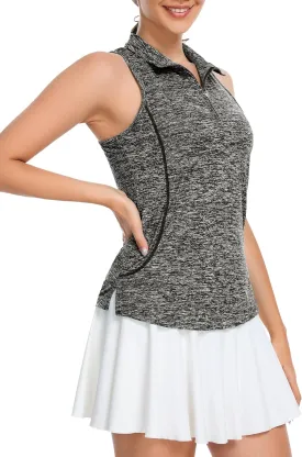 Sleeveless Golf Shirts for Women with Collar - Moisture Wicking Tennis Top Athletic Polo Tank Tops for Golf, Tennis, Workouts
