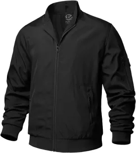 TLZC Men's Fashion Bomber Jacket Lightweight Track Windbreaker Jackets Outdoor Golf Windproof Coat