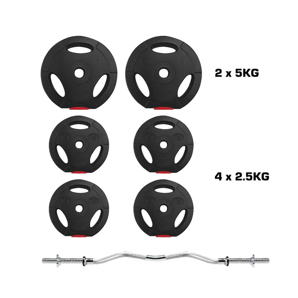 Tri-Grip EZ Barbell Set 25Kg
