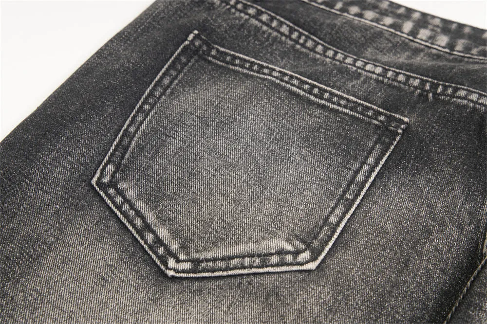 Worn Denim Wide Leg Mop Pants Men